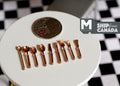 1:12 Scale Miniature Flatware, Spoons, Forks and Knives, Set of 9, 7/8 inch long, DIY Dollhouse Supply (bronze)