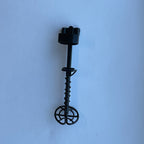 Schaal 1:12 miniatuur metaaldetector met armsteun, 3-1/4 inch hoog, DIY-poppenhuisbenodigdheden (zwart)