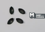 1/12スケール ミニチュア シェル型半月引き出し取っ手、4個セット、長さ3/8インチ、DIYドールハウス用パーツ（ブラック）（J）