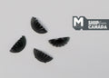 1:12 Scale Miniature Shell Half Moon Drawer Pulls, Set of 4, 3/8 inch long, DIY Dollhouse Supply (black) (J)