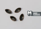 1:12 Scale Miniature Bronze Half Moon Cabinet Pulls, Set of 4, 3/8 inch (V)