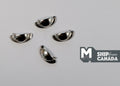 1:12 Scale Miniature Silver Half Moon Cabinet Pulls, Set of 4, 3/8 inch (T)