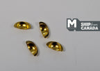 1:12 Scale Miniature Gold Half Moon Cabinet Pulls, Set of 4, 3/8 inch (A2)