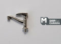 1:12 scale miniature silver single lever mixer tap with curved spout, shown on a white background