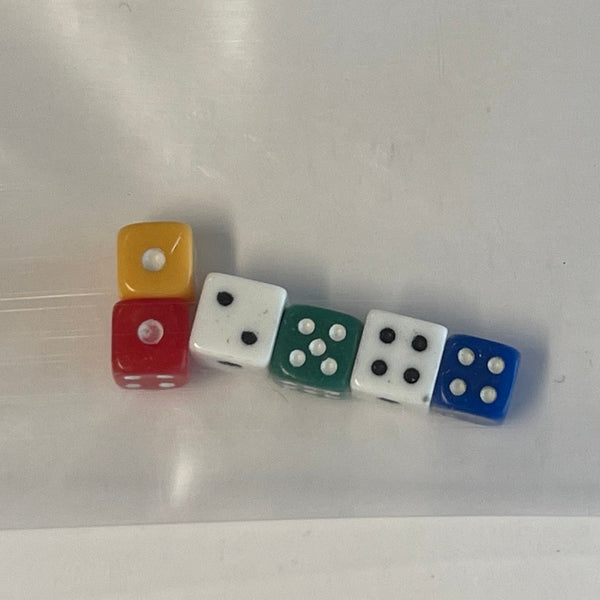 Miniature Dice 6 Pack Multi Color Dice - 3/16" G072