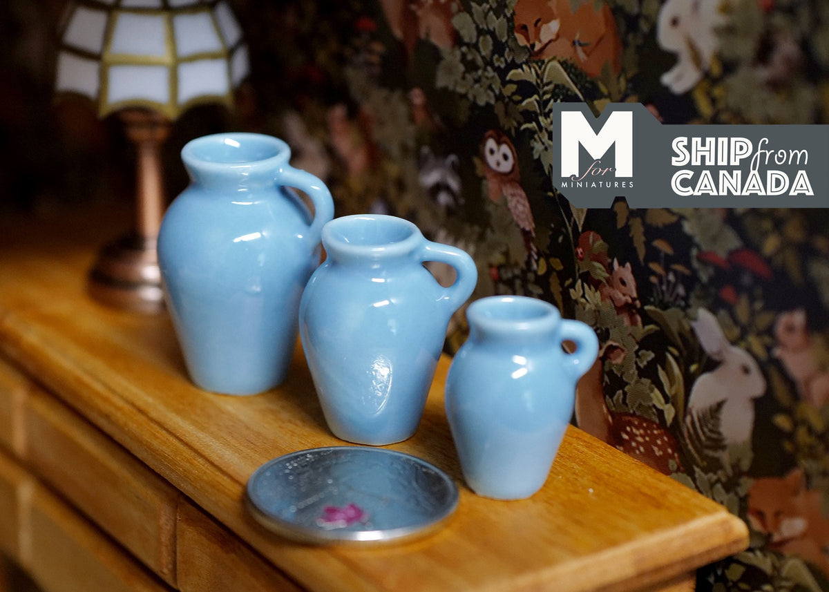 1:12 Dollhouse Supplies Stoneware Jugs Crocks Set of 3 1 12Scale Dollhouse Supplies Miniature Stoneware Jugs B104