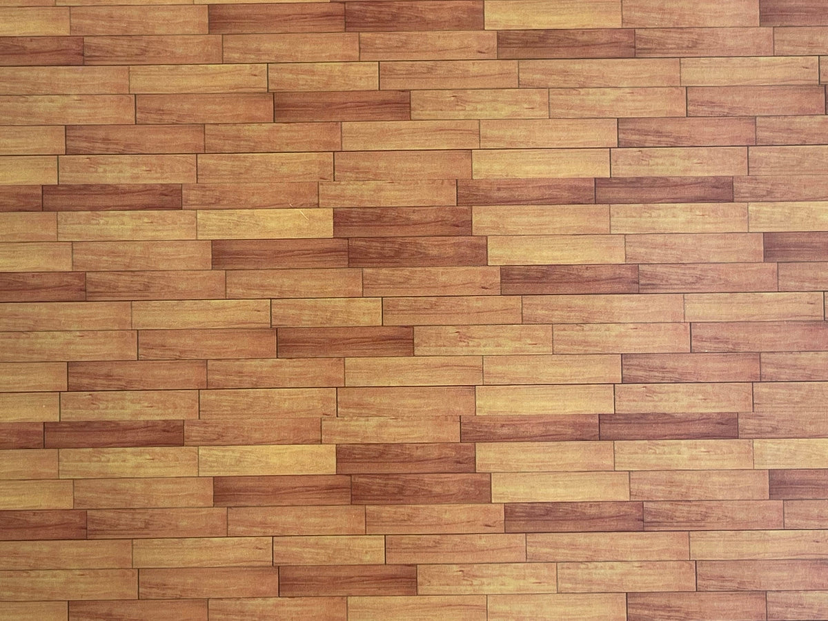 1:12 Dollhouse Hardwood Floor Paquet Style Floor Paper 15-1/2" x 10" - Y3