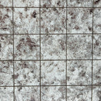 1:12 scale miniature granite style square tile vinyl flooring in speckled gray and white with dark grout lines