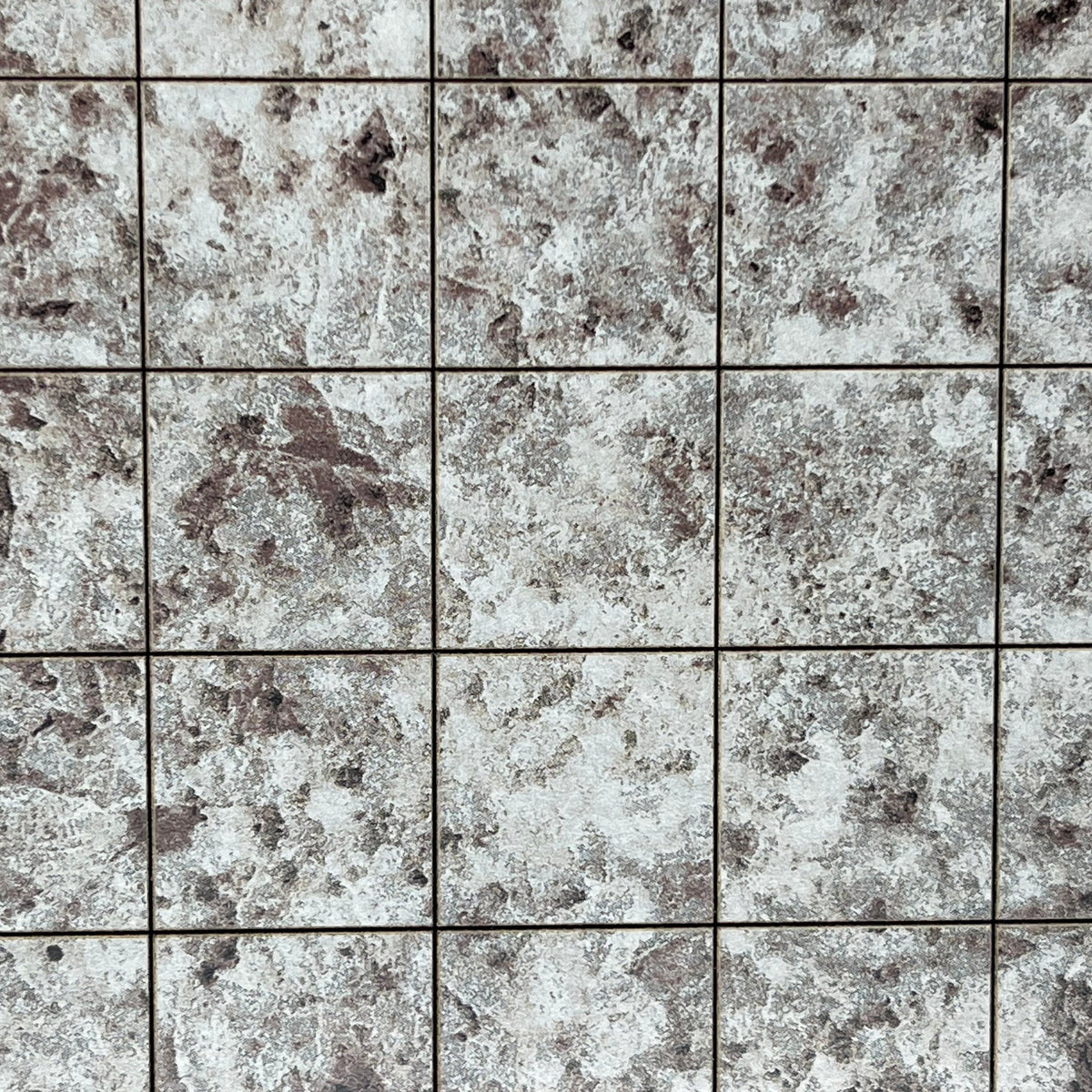 1:12 Scale Miniature Granite Style Square Tile Vinyl Flooring, 3/4 inch Tiles, 15 x 12 inch, DIY Dollhouse Supply