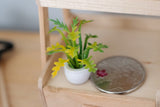 1:12 Dollhouse Supplies miniature plant with white pot miniature leafy tree 1-3/16 inch tall  (green) - B058