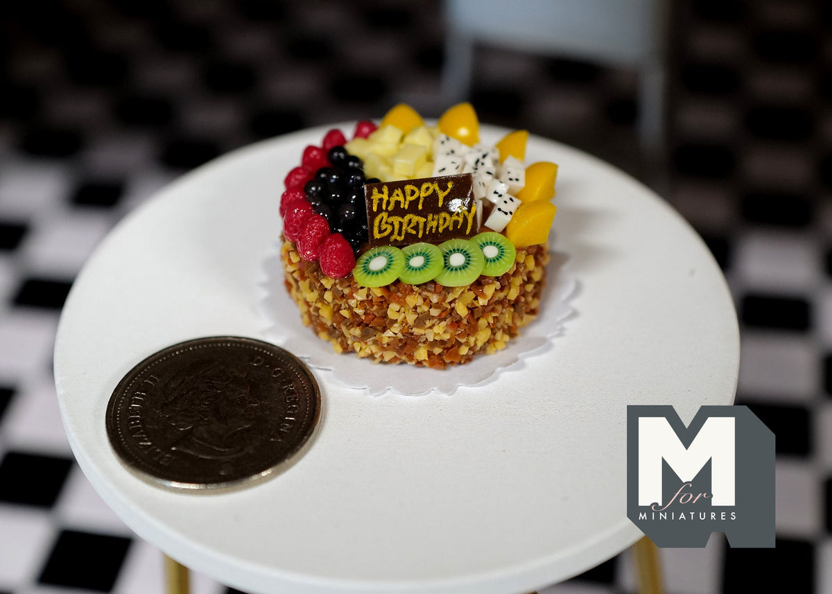 1:12 scale Dollhouse miniature Fruit Birthday Cake - E017