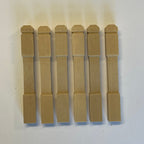 1:12 Scale Miniature Unpainted Wood Dollhouse Square Newel Posts, Set of 6, 3-1/2 inch tall