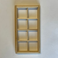 1" Scale Dollhouse Miniature Window Panel, Unfinished Standard 8-Light Window Frame (Back trim sold separately) - I026