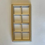 1" Scale Dollhouse Miniature Window Panel, Unfinished Standard 8-Light Window Frame (Back trim sold separately) - I026