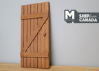 1:12 Scale Miniature Stained Wood Farmhouse Plank Door with Z Brace, 7-1/16 inch high, DIY Dollhouse Supply