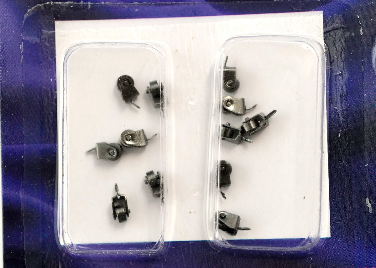 1:12 Scale Miniature Furniture Casters, Set of 12, 3/16 inch tall, DIY Dollhouse Supply (metallic gray)