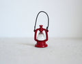 1:12 Scale Miniature Metal Hurricane Oil Lantern with Handle, 1-11/16 inch tall, DIY Dollhouse Supply (red)