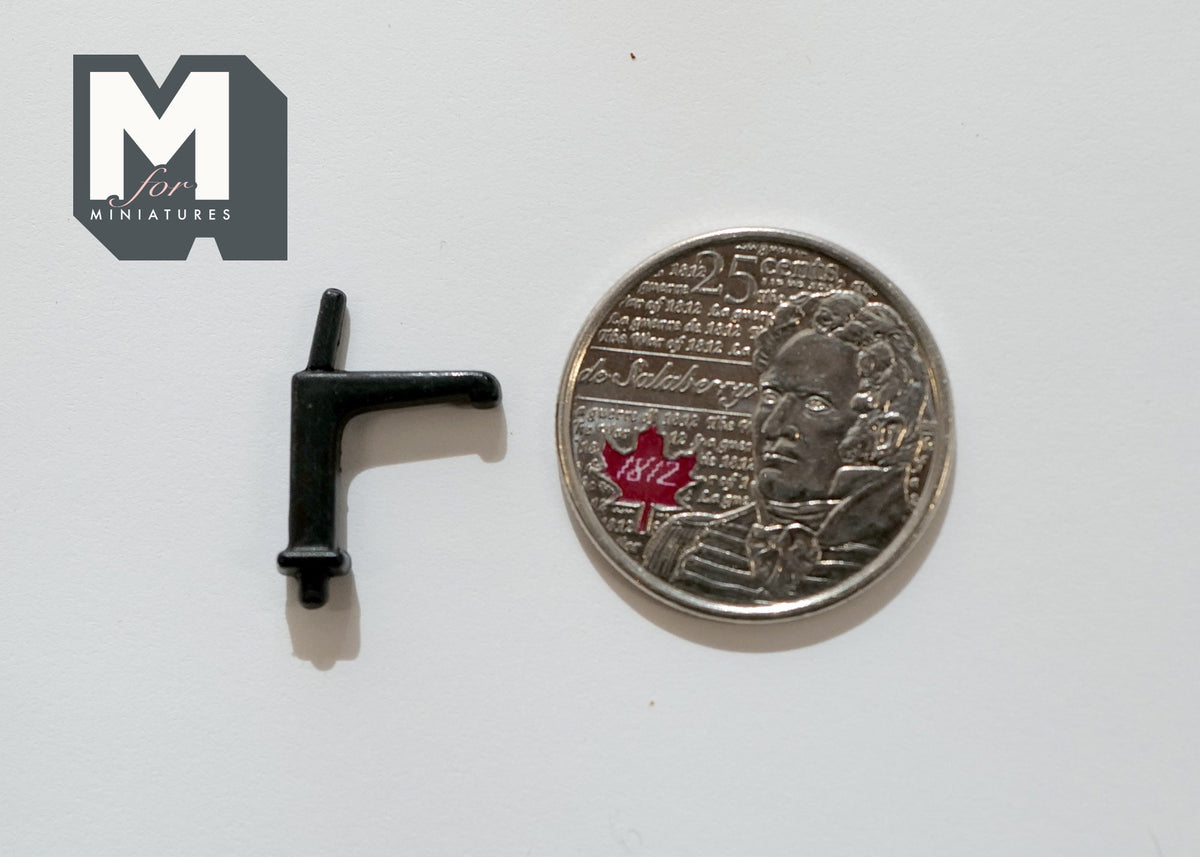 1:12 Scale Miniature Metal Single Handle Faucet, 13/16 inch tall, DIY Dollhouse Supply (black)
