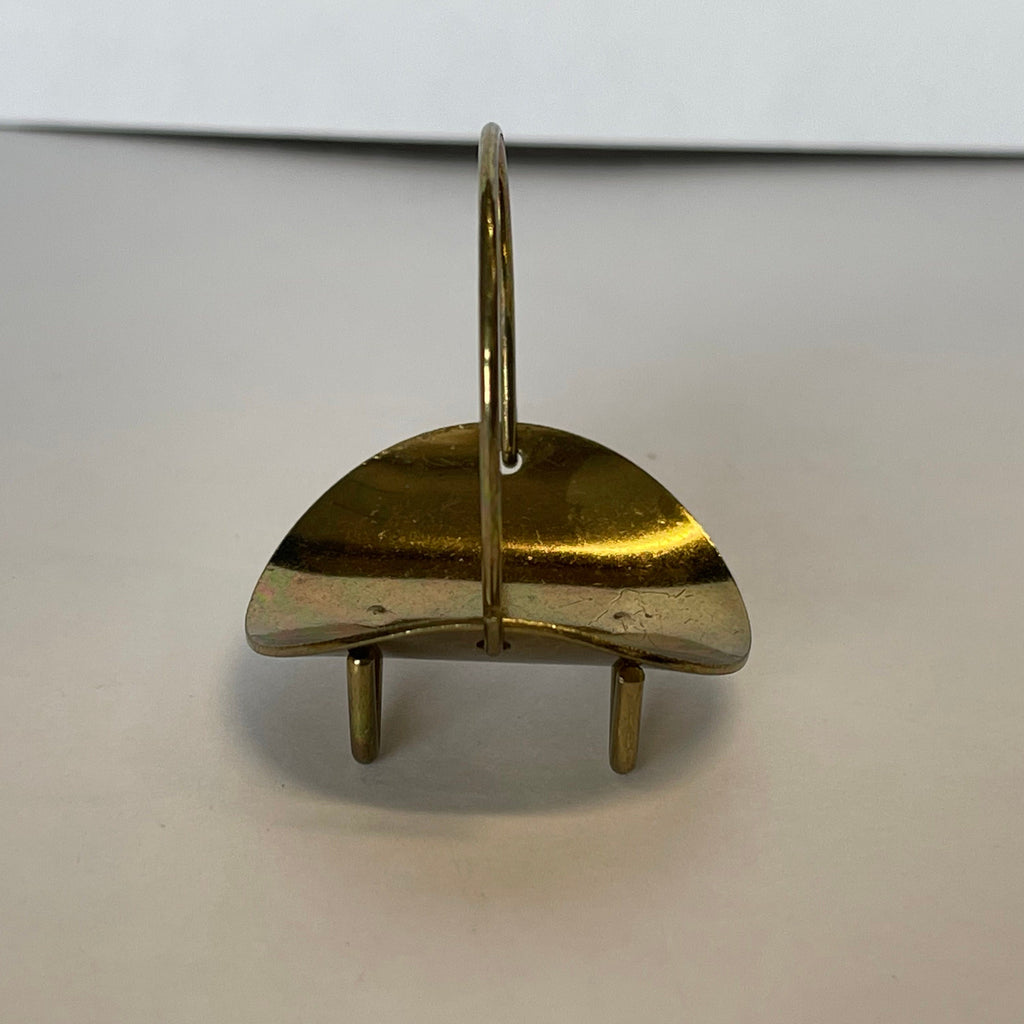 1:12 Scale Miniature Metal Log Holder with Arched Handle, 1-9/16 inch tall, DIY Dollhouse Supply (brass)