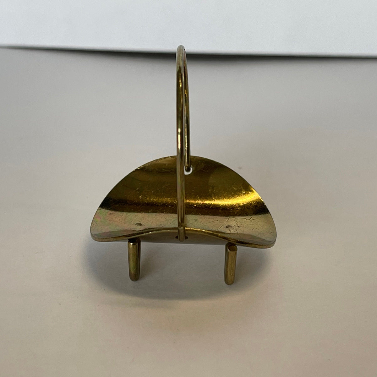 1:12 Scale Miniature Metal Log Holder with Arched Handle, 1-9/16 inch tall, DIY Dollhouse Supply (brass)