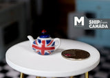 1:12 Dollhouse Miniature Ceramic British Flag Union Jack Tea Pot with Lid - H017