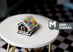 1:12 Scale Miniature Christmas Gingerbread House with Macarons, 13/16 inch tall, DIY Dollhouse Supply