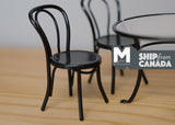 1:12 Dollhouse Supplies miniature metal patio table and chairs / metal black garden bistro set of 5 B002
