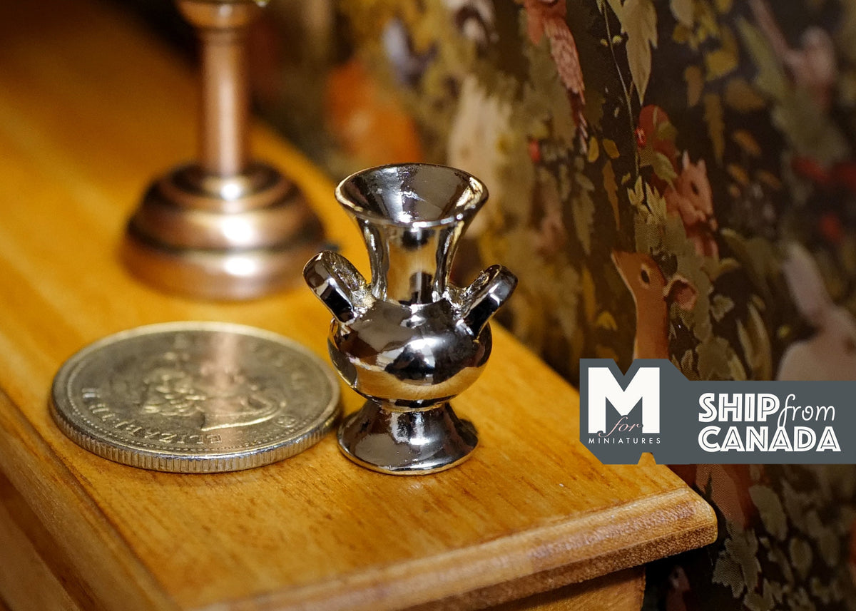 1:12 Dollhouse Supplies miniature metal sliver vase F048