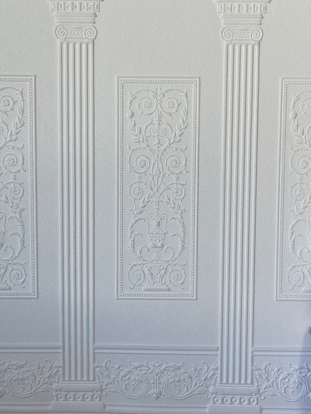 Panneau mural miniature à colonne ionique échelle 1:12, carton mousse gaufré, 11-7/16 x 9-1/4 pouces, accessoire de maison de poupée à faire soi-même