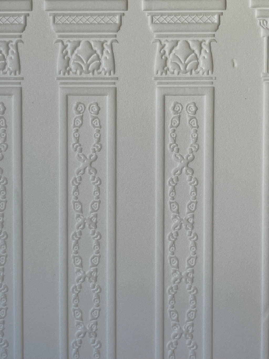 1:12 Scale Miniature Ornate Pilaster Wall Panel, Embossed Foam Board, 13-1/2 x 9-3/4 inch, DIY Dollhouse Supply