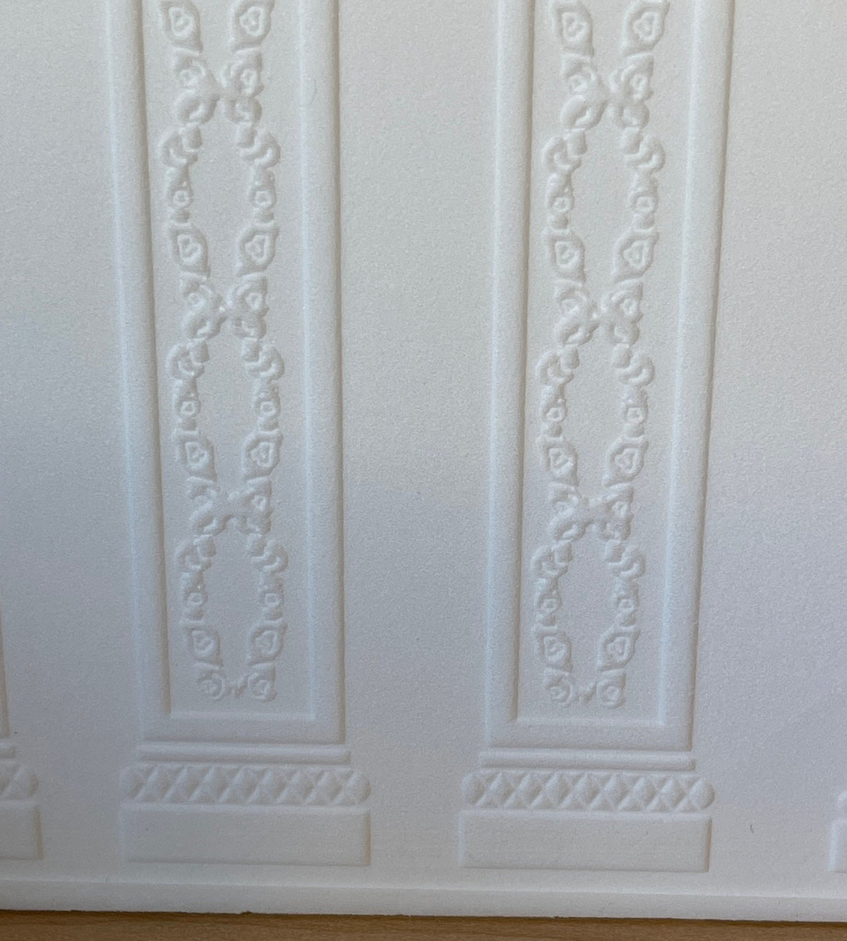 1:12 Scale Miniature Ornate Pilaster Wall Panel, Embossed Foam Board, 13-1/2 x 9-3/4 inch, DIY Dollhouse Supply
