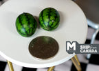 1:12 Scale Miniature Watermelons, Set of 2, 13/16 inch long, DIY Dollhouse Supply