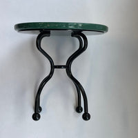 1:12 Dollhouse Miniature Green Marble Top Round Table with Metal Legs - D040