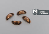 Dollhouse Miniature Half Moon Cabinet Pulls Dresser Pulls Drawer Pulls Door Pulls Bronze 4 Piece Pack (H) A049