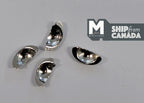 Poignées de placard demi-lune miniatures argentées, échelle 1/12, lot de 4, 3/8 pouce (T)