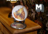 1:12 Miniature Ceramic Wall Plate with Metal Stand Dog Wall Plate (f) - E086