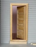 1:12 Dollhouse Supplies 5 Panel Door with Back Trim , Unfinished Miniature Interior Door Frame - I002