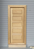 1:12 Dollhouse 5 Panel Door with Back Trim , Unfinished Miniature Interior Door Frame - I002