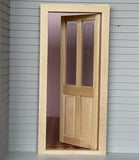 1:12 Dollhouse Transom Door , Traditional Door with Side by Side Windows , Glazed Front Door - I002