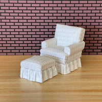 1:12 Dollhouse armchair with Ottoman / leg stand dolls house single seat sofa 1 inch scale miniature sofa