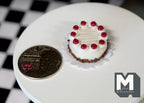 1:12 Scale Miniature Chocolate Birthday Cake with White Icing, 1-3/16 inch dia., DIY Dollhouse Supply