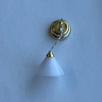 1:12 Scale Miniature Hanging Ceiling Lamp, Frosted Cone Shade, Battery Powered, 1-11/16 inch tall, DIY Dollhouse Supply