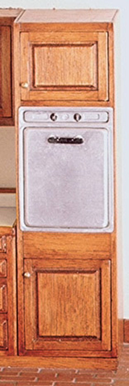 1:12 Scale Miniature Wood Kitchen Oven Cabinet Kit, 2 Doors, 7 inch tall, DIY Dollhouse Supply