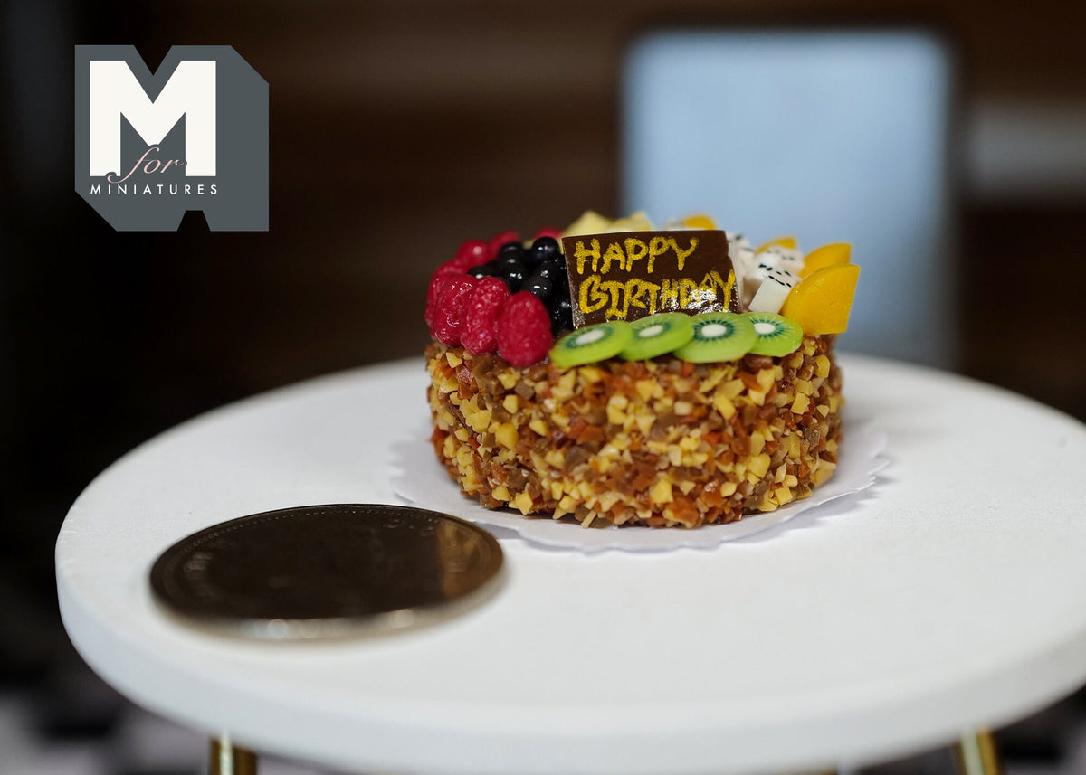 1:12 scale Dollhouse miniature Fruit Birthday Cake - E017
