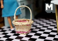 Dollhouse Miniature Handmade rope basket dolls house 1 12th scale miniature - J025