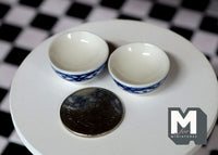 Dollhouse Tableware Miniature Ceramic Bowls Set of 2 - A073