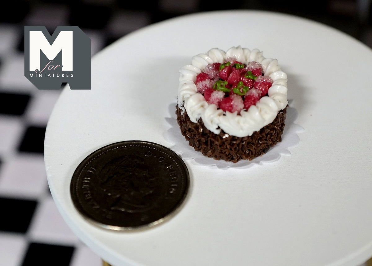 1:12 scale Dollhouse Miniature Strawberry and Chocolate Cake C019