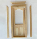 1:12 Scale Miniature Unfinished Dollhouse 2 Panel Door with Arched Window and Back Trim, 7-1/8 inch high Dollhouse Supply