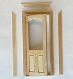 1:12 Dollhouse Glazed Door Panel with Back Trim DIY Miniature Unfinished Door Frame