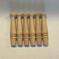 1:12 Scale Miniature Unpainted Wood Dollhouse Porch Spindles, Set of 6, 1-9/16 inch tall